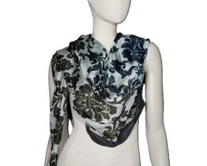 AHMADDY Seiden-Schal dunkelbau dunkelgrün